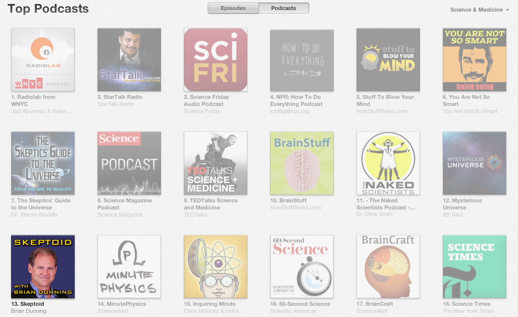 Skeptoid on iTunes - #13 in Science & Medicine